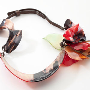 Marni Jewelry - Marni Collana Leather Horn Collar Bib Necklace Marni Jewelry - Marni Collana Leather Horn Collar Bib Necklace